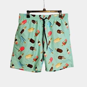 US Surf Club Swim Trunks Shorts L Ice Cream Popsicle Print Drawstring‎ Mens